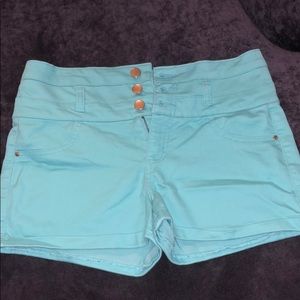 Blue high waisted shorts